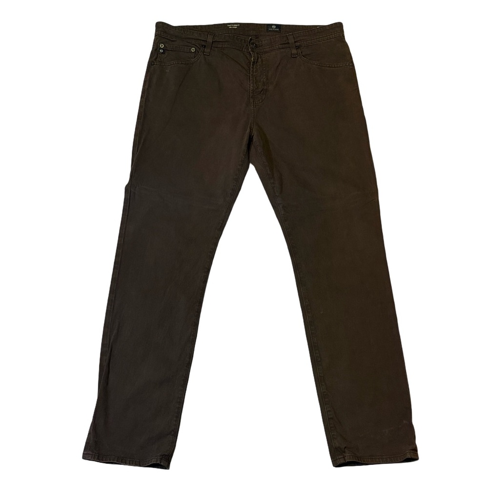 Adriano Goldschmied mens 38x32 Everett slim straight brown denim jeans EUC
